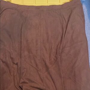 NWT Brown Faux Suede Skirt - Dress Barn